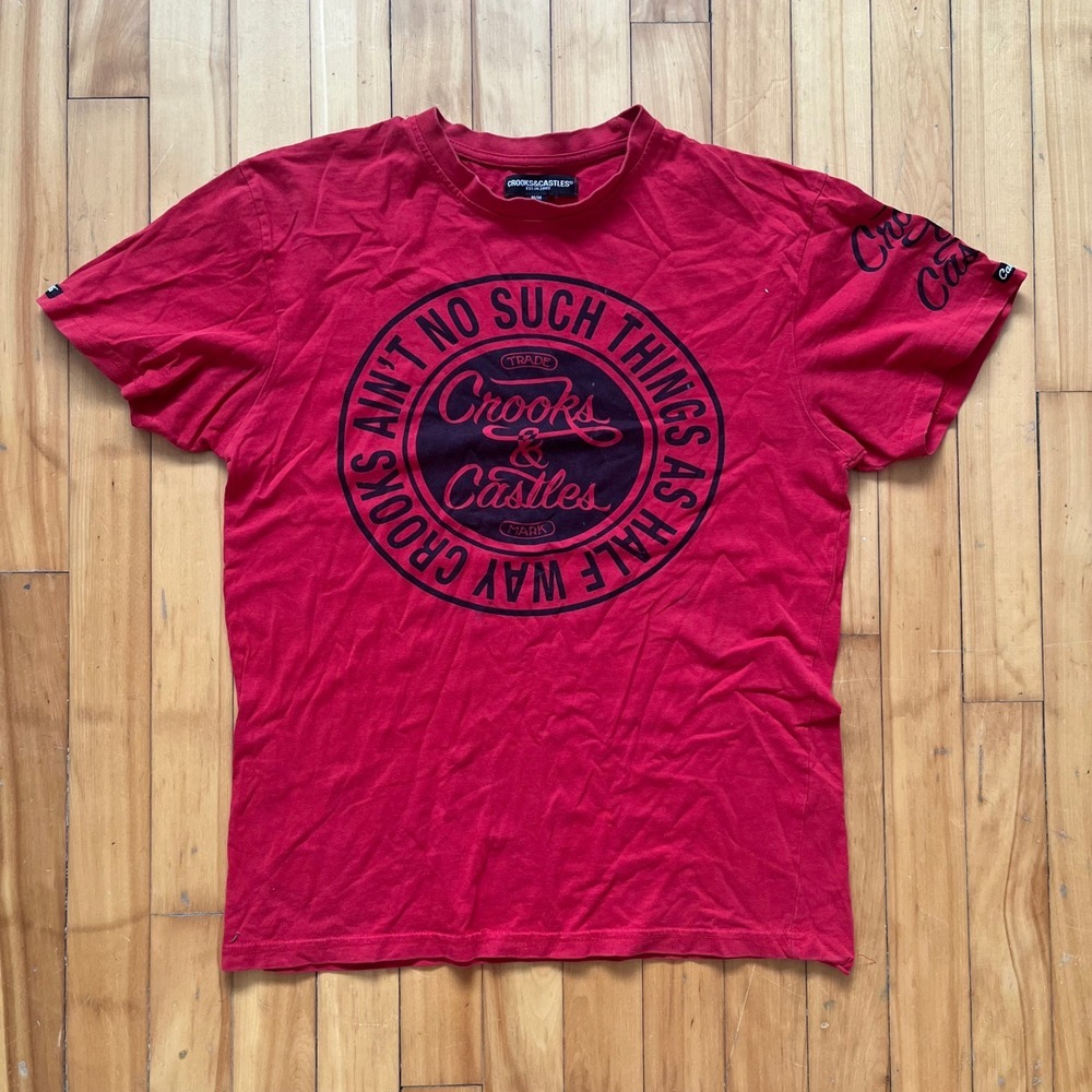 Crooks Castles Red Graphic T Shirt Mens Size Medium